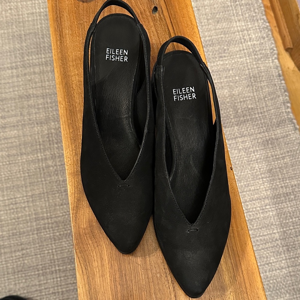 Eileen Fisher Women's Black Pointed Shoes size 7. - Picture 5 of 9